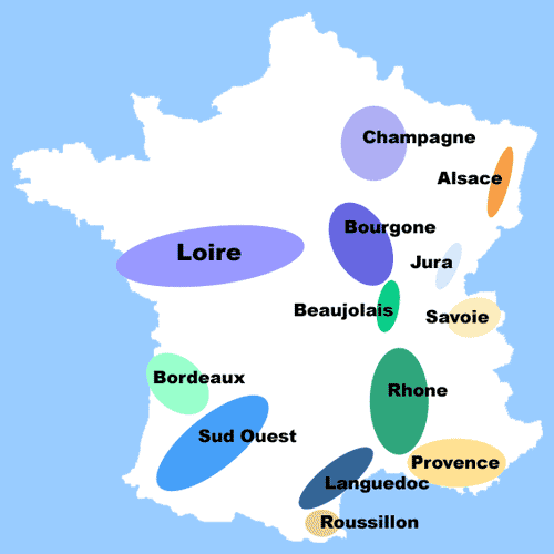 Wine regions in France